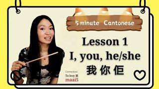 Cantonese lesson 1: pronouns (I, you, he/she 我你佢) #learncantonese #cantonese