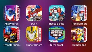 Angry Birds Transformers,Transformers Rescue Bots Disaster Dash,Bumblebee Overdrive,Earth Wars