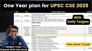 Strategy for UPSC 2025 | 12 months Plan for UPSC CSE 2025 with Daily targets