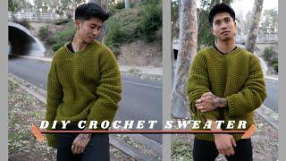 CROCHET SWEATER TUTORIAL FOR BEGINNERS | how to crochet an oversized pullover sweater EASY! 