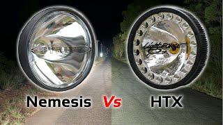 Fyrlyt Nemesis Vs Lightforce HTX - Driving light comparison