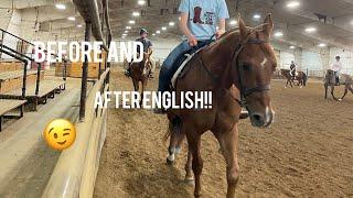 Before and after English riding short!