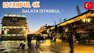 GalataPort Istanbul | Turkey | Night View Walking Tour 2024 | 4K HDR | Parivish World