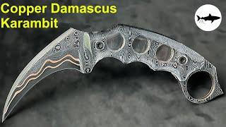 Forging a copper damascus karambit