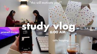 STUDY VLOG ️ caffeinated cafe hopping, failing practice exams, airpod unboxing  *productive*