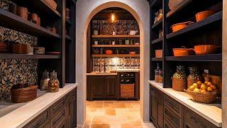 Elegant Custom Pantry Shelving Concepts for Mediterranean Kitchen Designs