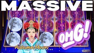 MASSIVELY INSANE JACKPOT ON AUTUMN MOON SLOT MACHINE DRAGON CASH HIGH LIMIT IN LAS VEGAS CASINO