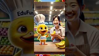 Adorable Yellow Duck Makes Mango Fruit Salad! | #shorts #cute #duck #cartoon #fun #AI