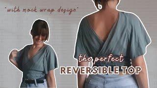 Fabric Saving DIY Mock-Wrap Reversible Top | Step-by-Step Tutorial