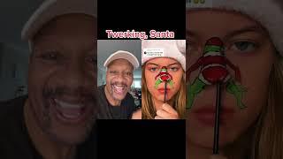 #duet with @sydney_art #Christmas #fypシ゚viral #twerkingsanta #funny #singing WOW OR WEIRD #comedia