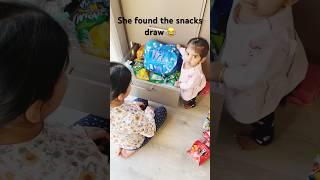 Baby finds out where her sister hides the snacks  #malayalee #australia #imalayali #mallugram