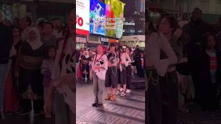 & crazy bts of doing kpop in times square  #kpop #danceinpublic #meow #dance