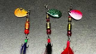 Wire bending in-line spinner baits using TwisTech wire bender.