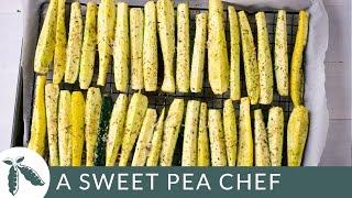 Baked Squash And Zucchini Parmesan Spears | A Sweet Pea Chef