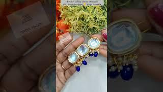 Lets Make Kundan Necklace in Blue #diy #tutorial #jewellery #shorts #short #tranding #youtube