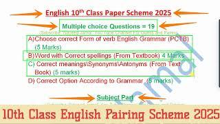 10th Class English Scheme 2025 | Class 10 English Paper Scheme 2025 | English New Scheme 2025 10th