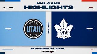 NHL Highlights | Utah HC vs. Maple Leafs - November 24, 2024