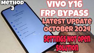 Vivo Y16 Frp Bypass Android 12 ll New Trick To Bypass Google Account ll Latest Update October 2024