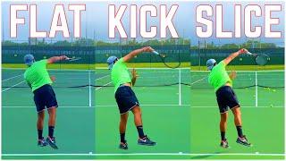 Flat, Kick & Slice Serve Lesson with 4.5 NTRP Player