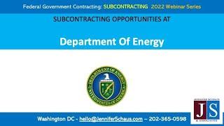 Sub-Contracting Opportunities at Department of Energy - DOE