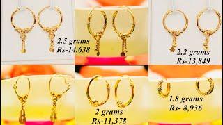  Simple Gold hoop Earrings Designs with price || LIFESTYLE GOLD