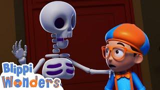 Skeleton Surprise! | Blippi Wonders | Learn ABC 123 | Fun Cartoons | Moonbug Kids