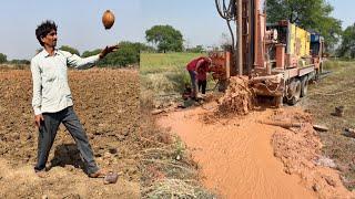 Borewell Drilling With Coconut water checking Method | 20 Hp Motor 195 Feet Deep boring | Borewells