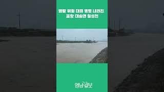 [현장영상]범람 위험 대피 명령 내려진 포항 대송면 칠성천 | 영남일보