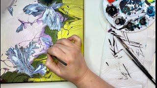 Fluid Art Flower a Mixed Media Class with Ivy Newport in acrylics, inks and more