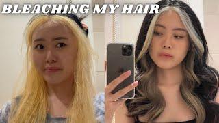 BLEACHING MY HAIR AT HOME! | peekaboo hair