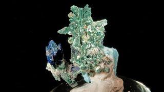 Azurite with Malachite Pseudomorphs, Tsumeb Mine, Namibia