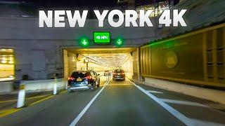 New York 4K Driving To Manhattan (Night Drive)USA Road Trip