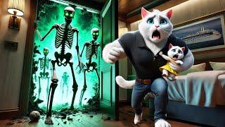 Kittens and Cat Parents go the Spooky Ride #cat #ai #catlover #catvideos #cutecat #aicat