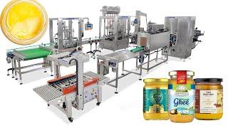 Fully Automatic 4 Heads Piston Pump Ghee Glass Jar Tin Filling Machine Line