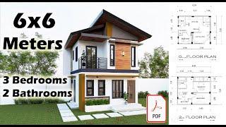 TWO STOREY HOUSE 6x6 Meters (36 Sqm / 387 Sqft)