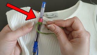 MY GRANDMOTHER'S SEWING TRICK  JUST A PEN AND EMBROIDERY THREAD Crafts