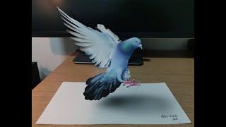 3D Pigeon drawing by Nikola Čuljić