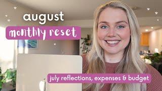 August Monthly Reset Routine 2024 | goal setting, July reflections & expenses | Plan with Me!