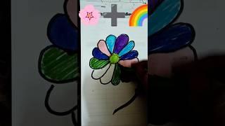 How to draw Easy rainbow flower Colouring and Painting for Kids-10 #howtodraw  #kidsvideo #shorts