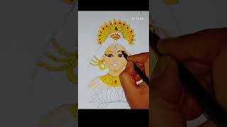 Maa durga face drawing// Easy Durga Maa Face drawing #howtodraweasy