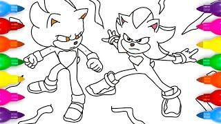 Drawing Shadow Sneak Attack on Super Sonic | Sonic the Hedgehog 3 movie coloring Page