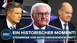 VERLORENE VERTRAUENSFRAGE: Historischer Moment! Bundespräsident Steinmeier löst wohl Bundestag auf