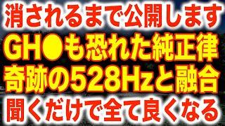 魔法の純正律528Hzです。消される前に聞いて下さい。超有料級の音源を無料で公開。普通は聞けない魔法の周波数です。　ある人は数万円で販売している特殊な周波数です。聞くだけで全て良くなる(@0341)