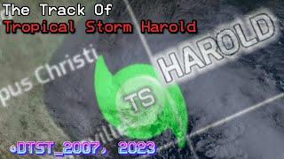 The Track Of Tropical Storm Harold (2023)