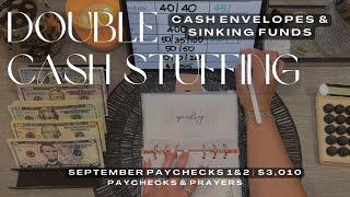 HUGE CASH STUFFING $3,010 | CASH ENVELOPES & SINKING FUNDS | DOUBLE INCOME