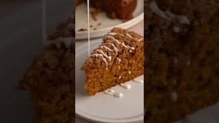 Soft Pumpkin Cake with Cinnamon Streusel #coffeecake #recipe #pumpkin #cake #dessert #brunch #baking