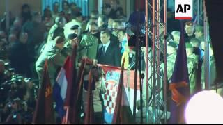 Gotovina and Markac arrive back in Zagreb after their release by the ICTY