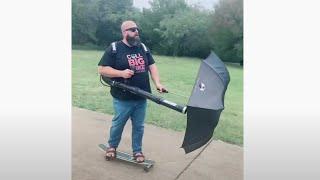 Viral Skateboard Leaf Blower Umbrella TikTok Video