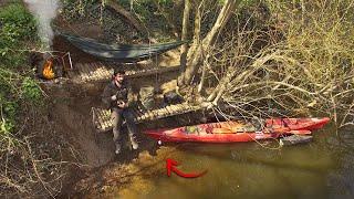 BUSHCRAFT SURVIVAL FISHING CAMP - CATCH & COOK! 3 days alone in the heart of nature!