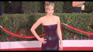 Jennifer Lawrence with Cuba Gooding Jr at the SAG Awards